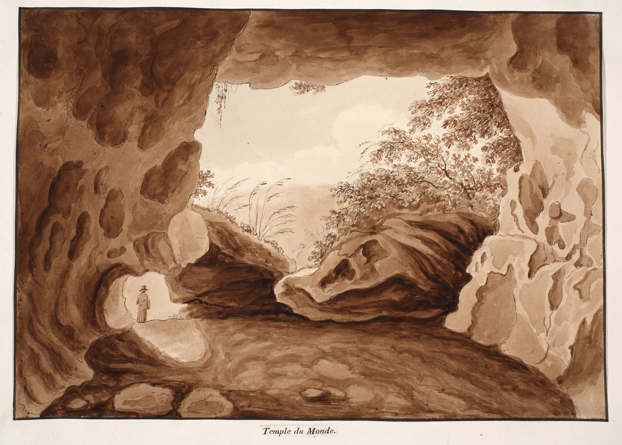 Chrám světa, 1833 (lept s hnědým lavírováním) od Agostino Tofanelli