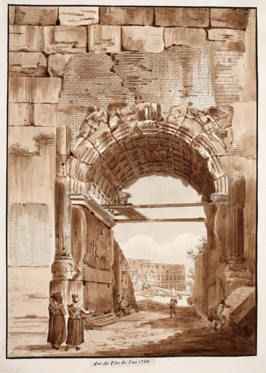 Titův oblouk v roce 1788, 1833 (lept s hnědou lazurou) od Agostino Tofanelli