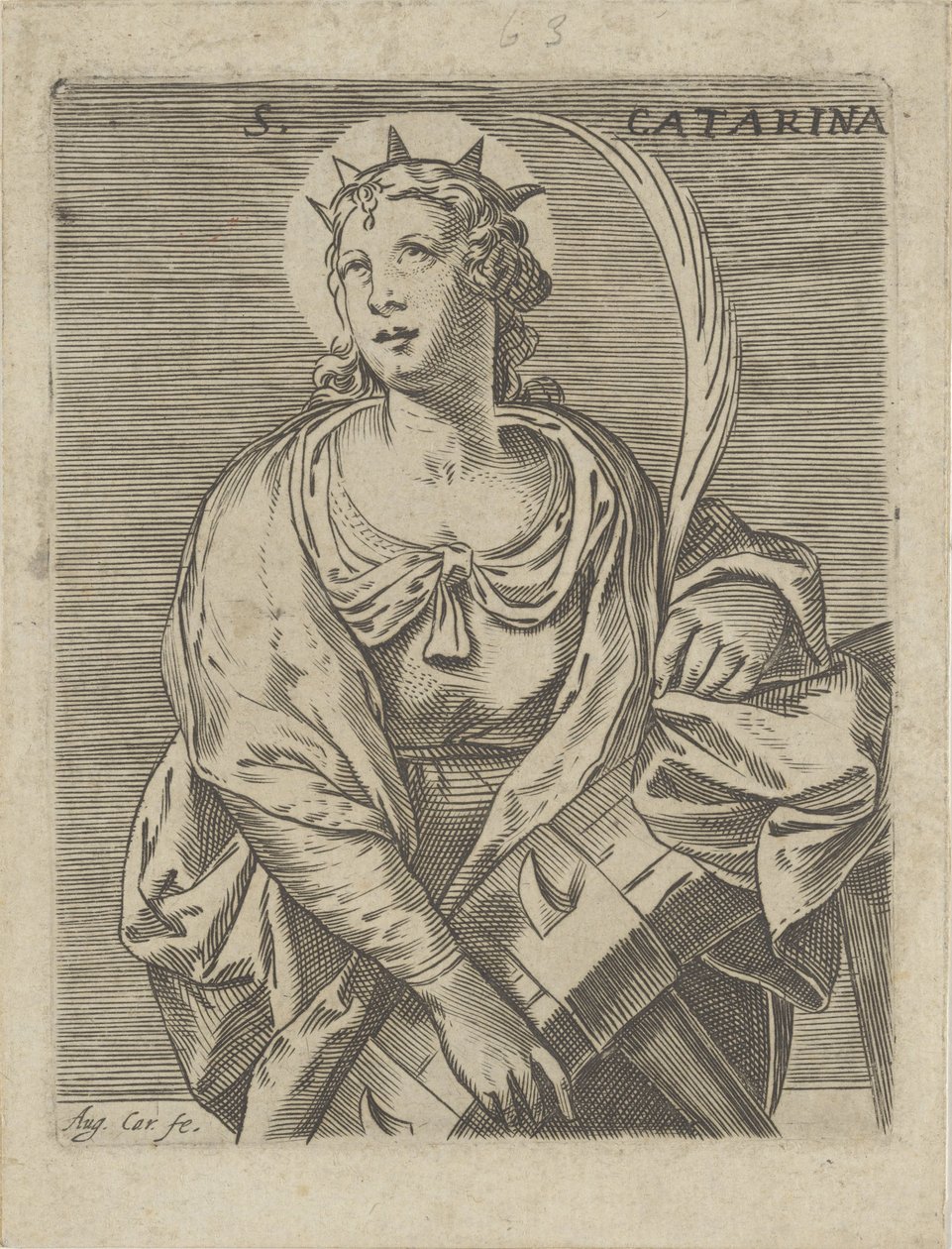 Kateřina Alexandrijská S. Catarina (titul na objektu) od Agostino Carracci