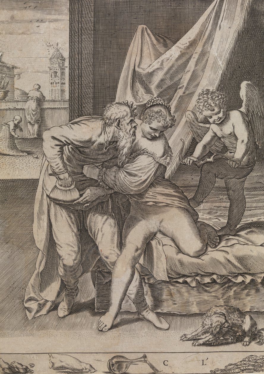 Všechno vyhrává zlato, ca. 1590-95. od Agostino Carracci