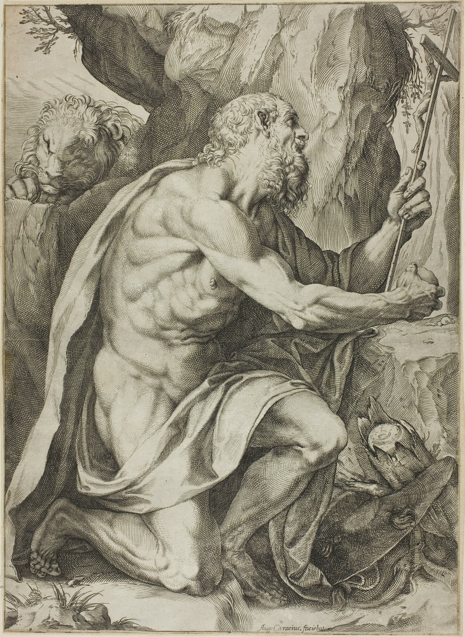 Svatý Jeroným v pokání od Agostino Carracci