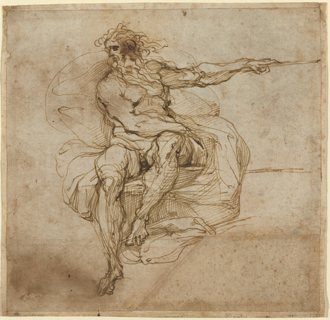Sedící mužský akt [recto] od Agostino Carracci
