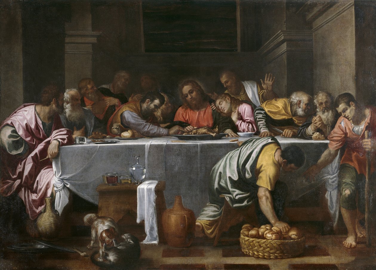 Poslední večeře od Agostino Carracci