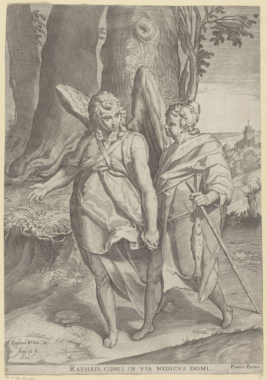 Tobiáš v Engelově od Agostino Carracci