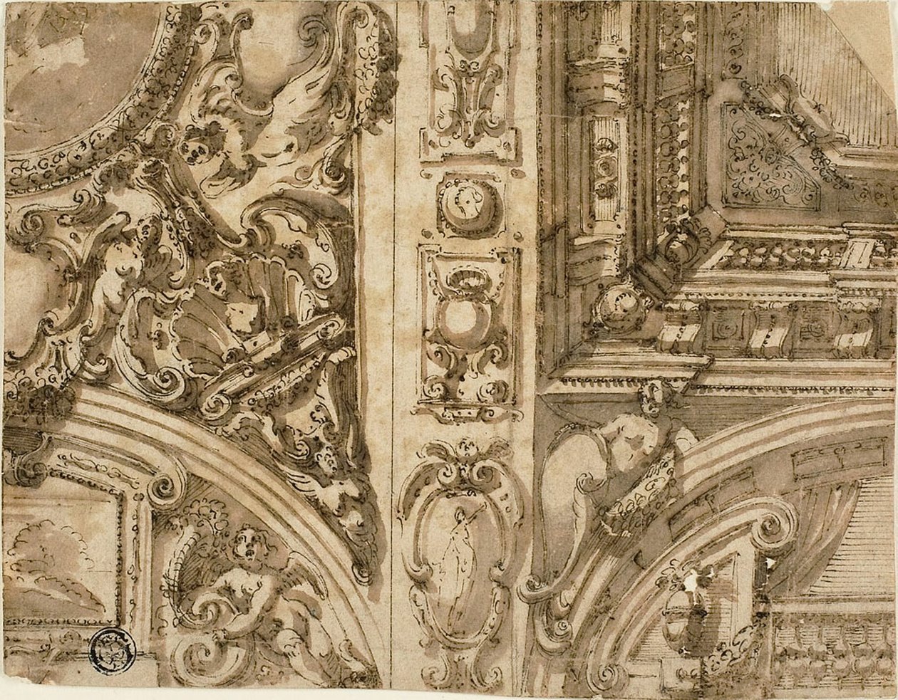 Iluzionistická stropní dekorace od Agostino Mitelli