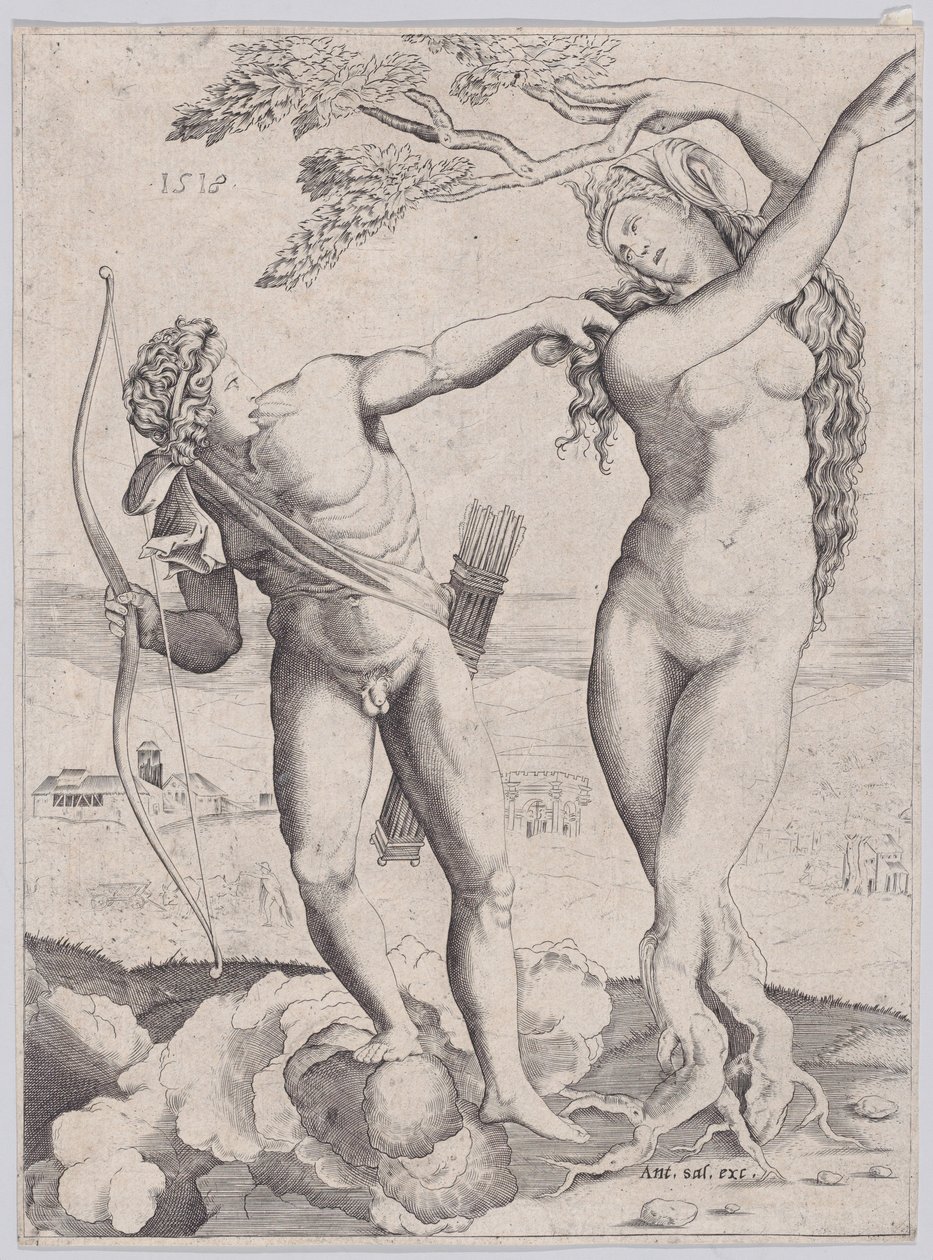 Apollo a Daphne z roku 1518. od Agostino Veneziano