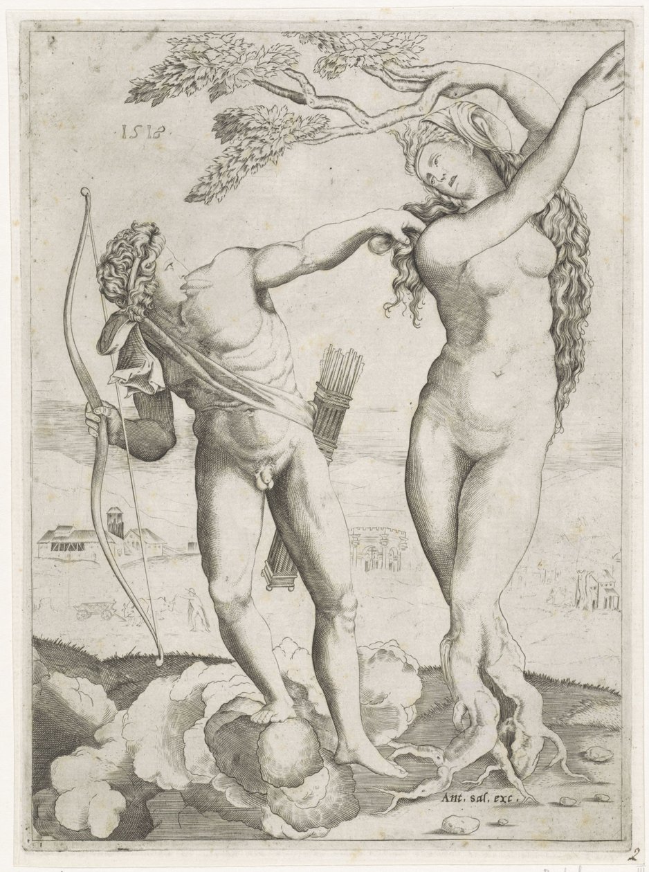 Apollo v Daphne od Agostino Veneziano