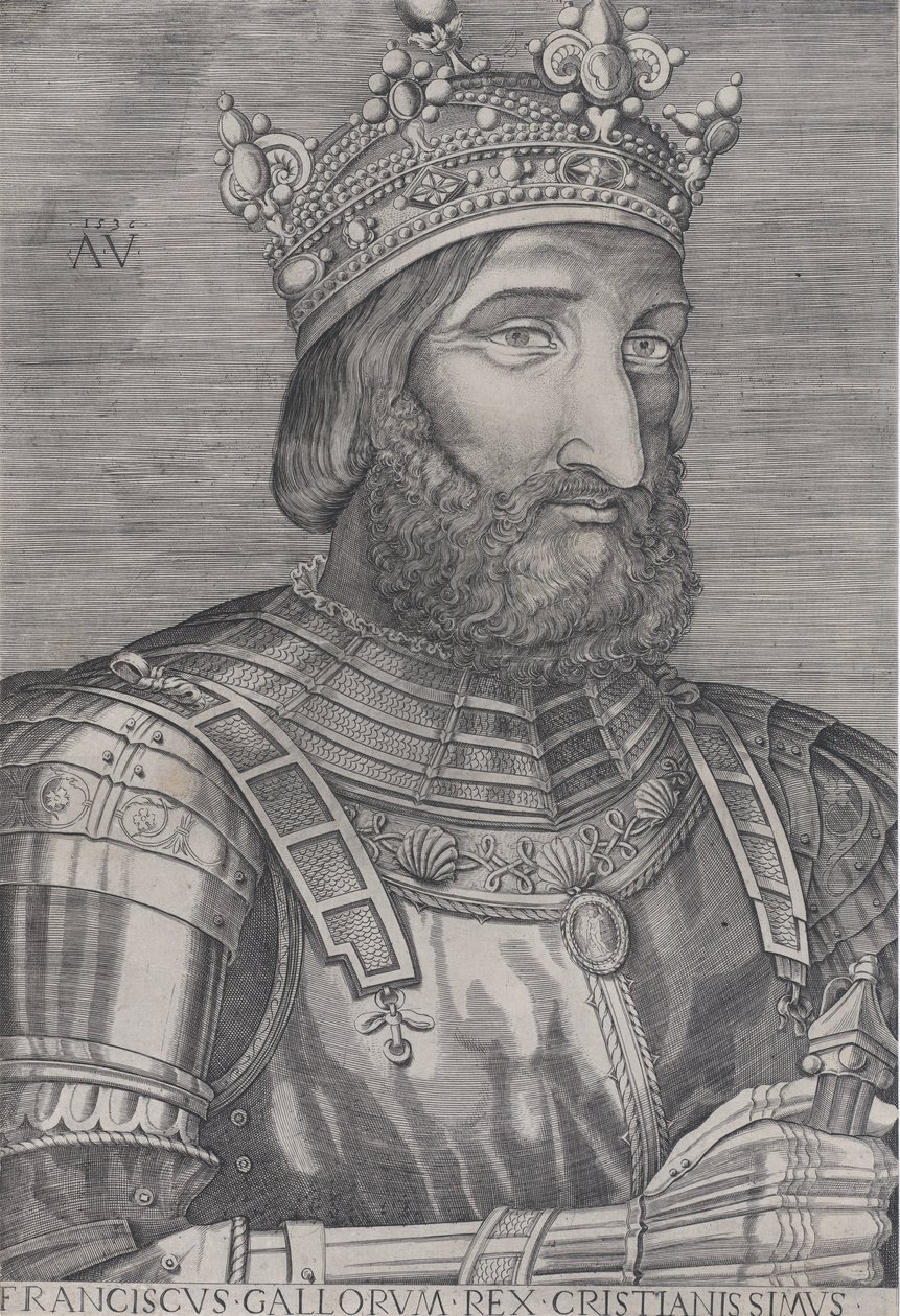 Francois I., král Francie, z roku 1536. od Agostino Veneziano
