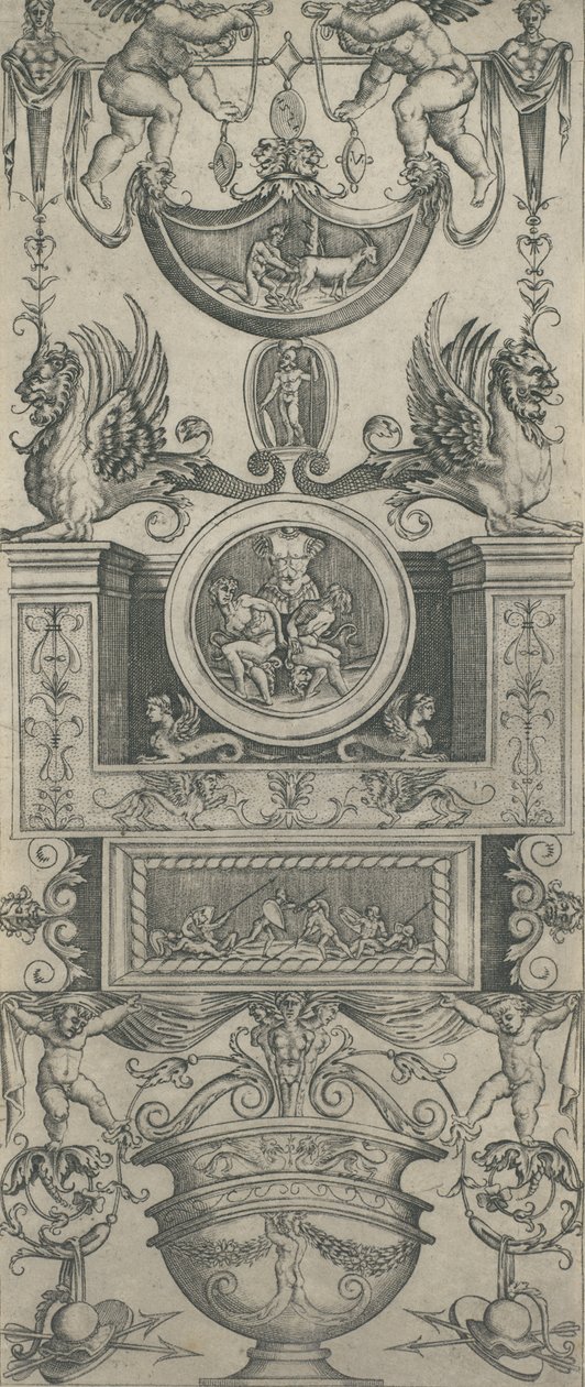 Ornament Panel, datováno 1521. od Agostino Veneziano.