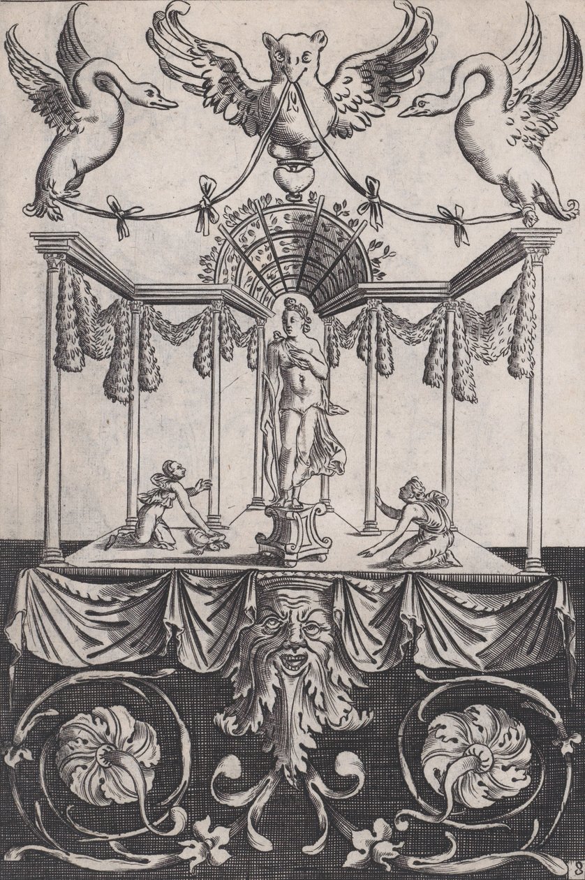 Ornamental Panel, ca. 1514-36. od Agostino Veneziano