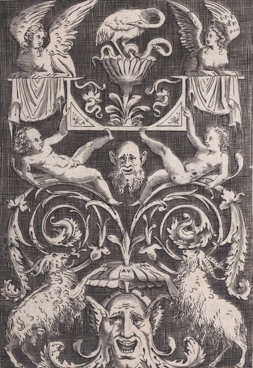 Ornamental Panel, ca. 1514-36. od Agostino Veneziano