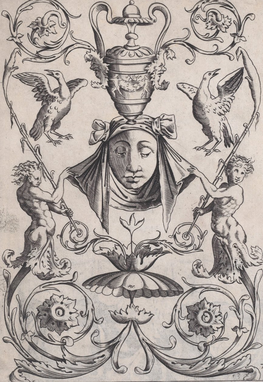 Ornamental Panel, ca. 1514-36. od Agostino Veneziano