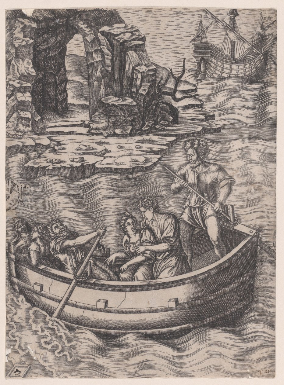 The Bark, ca. 1514-36. od Agostino Veneziano