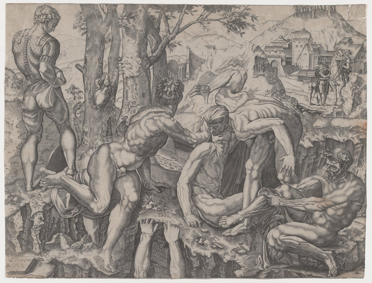 Horolezci z roku 1524. od Agostino Veneziano