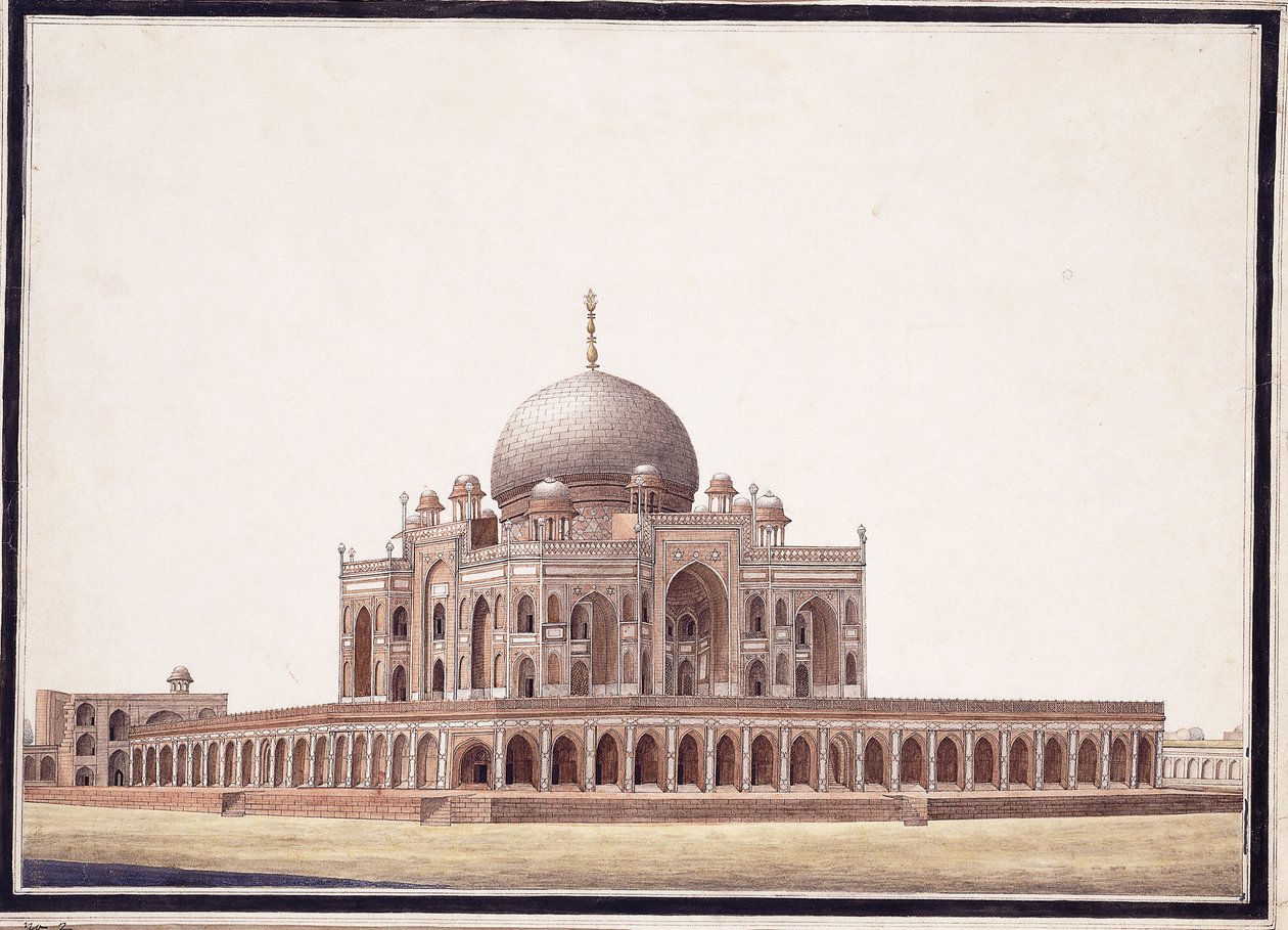 Humájúnova hrobka, kolem roku 1820 od Agra School
