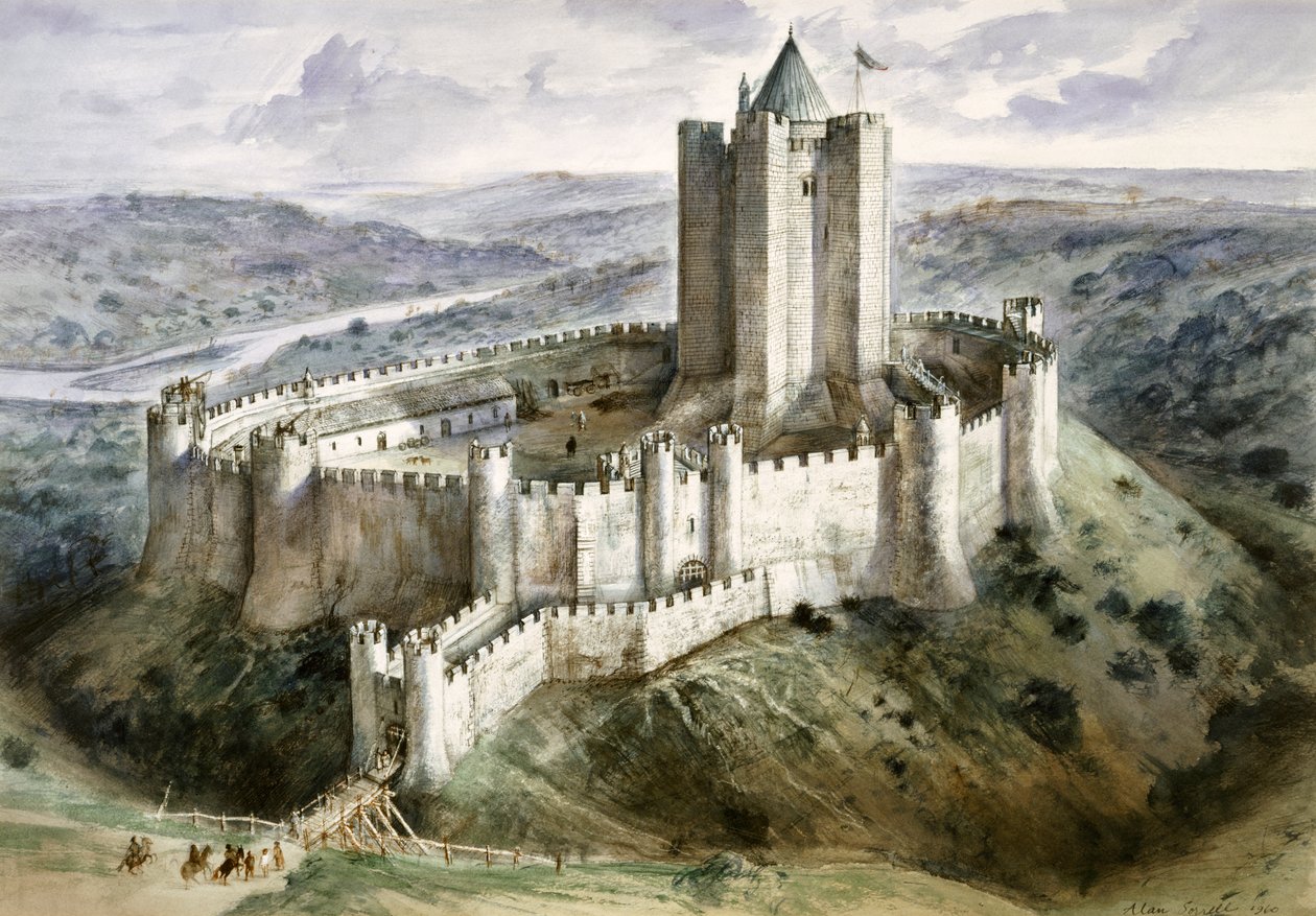 Hrad Conisbrough, 13. století, 60. léta 20. století od Alan Ernest Sorrell