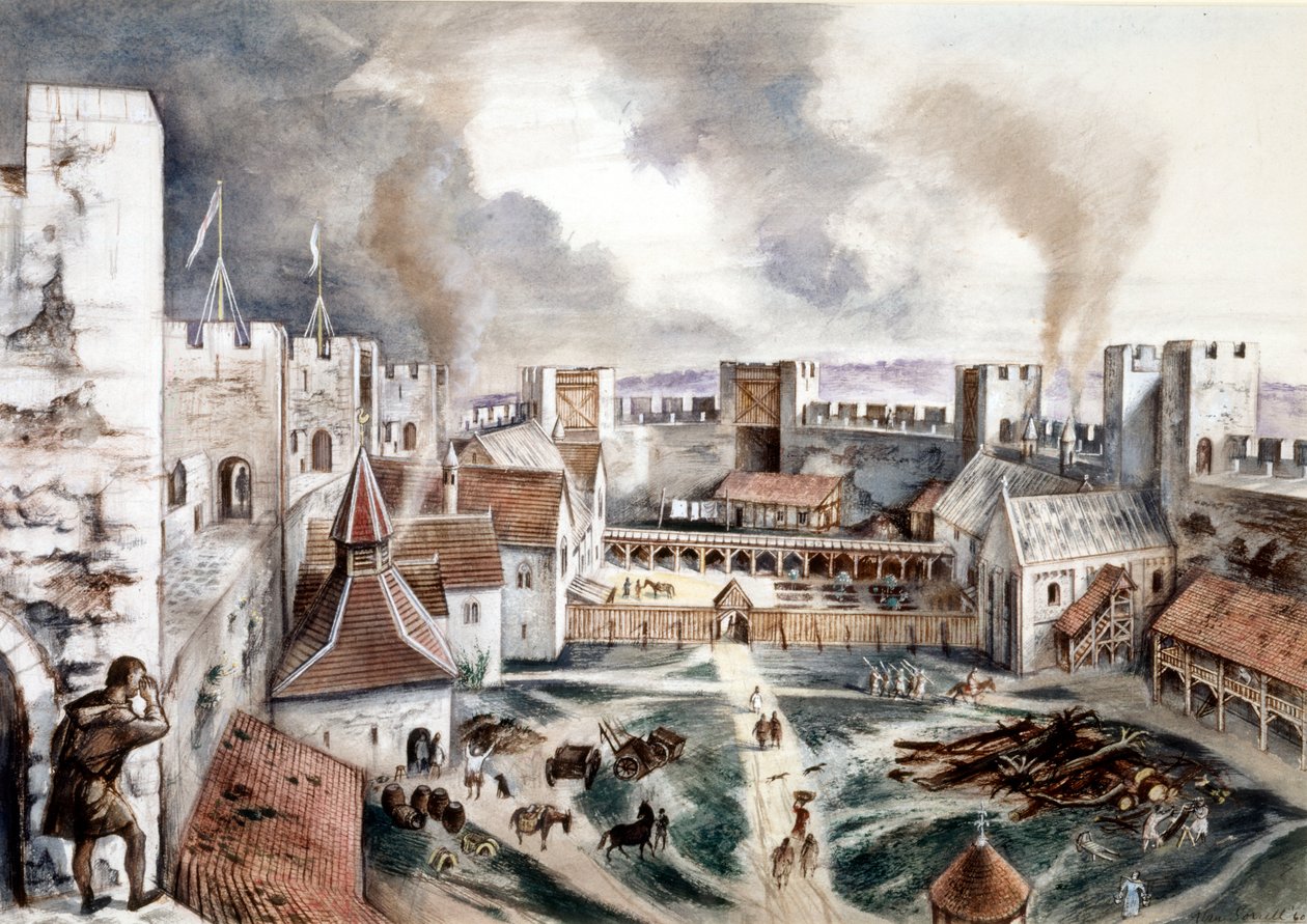 Hrad Framlingham, 13. století, 60. léta 20. století od Alan Ernest Sorrell
