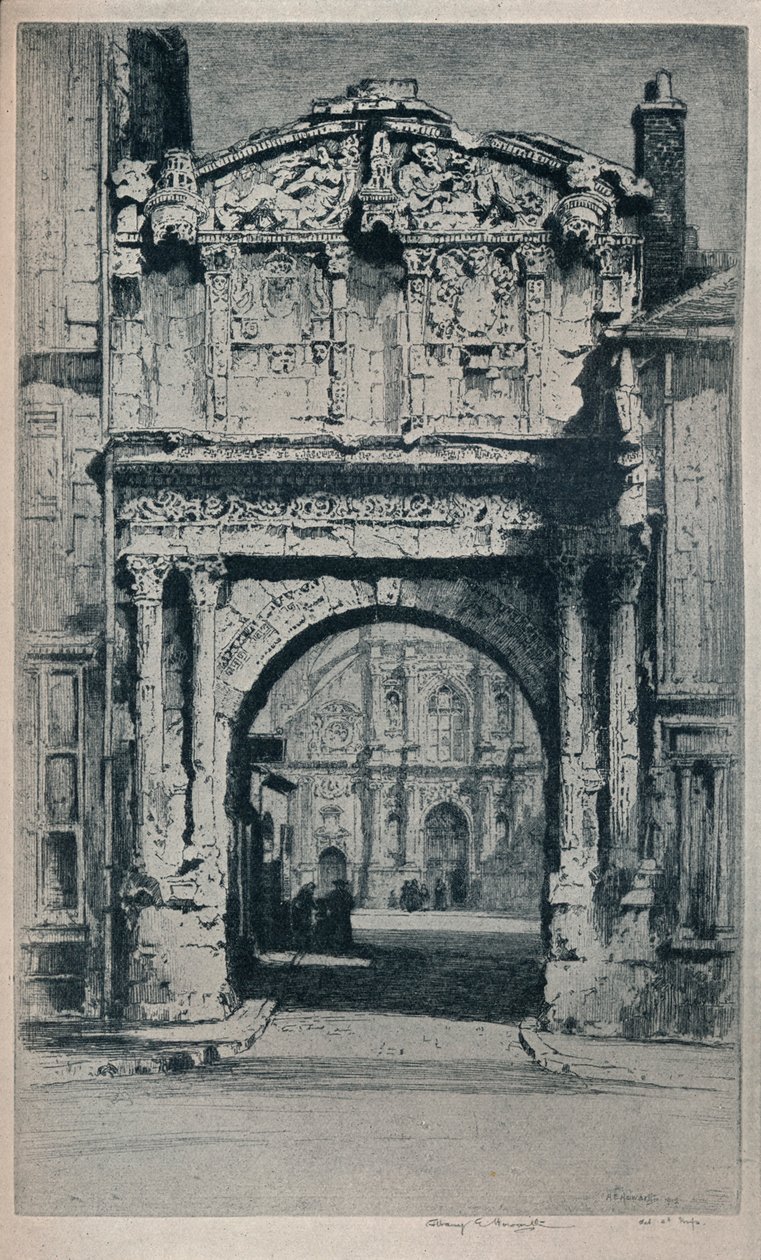 Brána svatého Petra, Auxerre, 1912 od Albany E Howarth