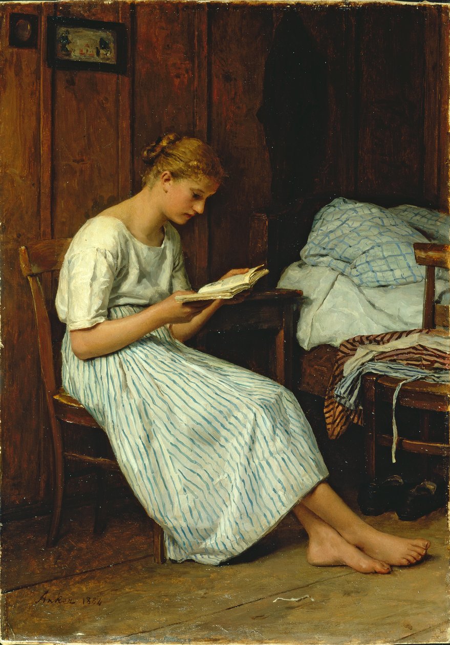 Gotthelfský čtenář od Albert Anker