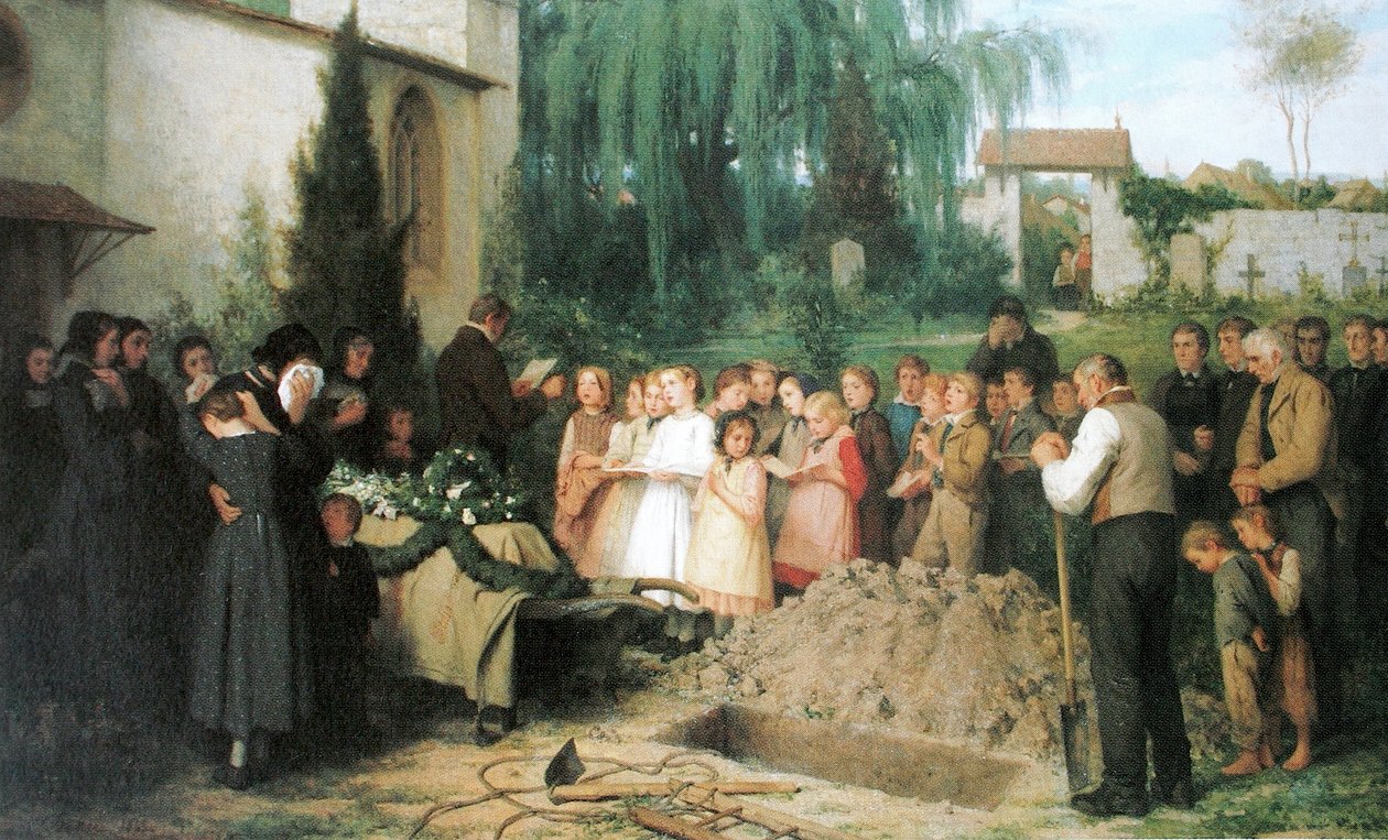 Dětský pohřeb od Albert Anker