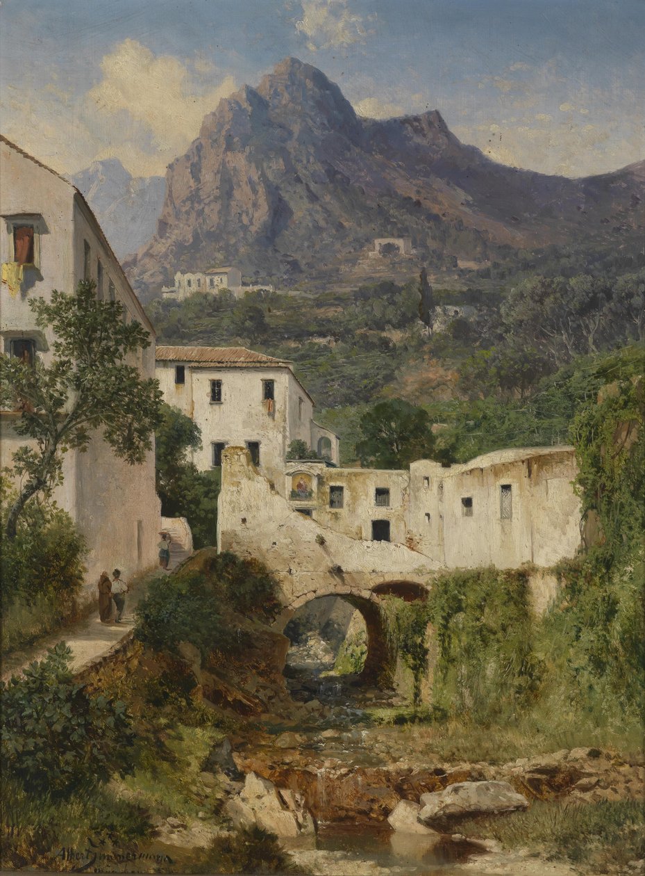 Mühltal poblíž Amalfi od Albert August Zimmermann