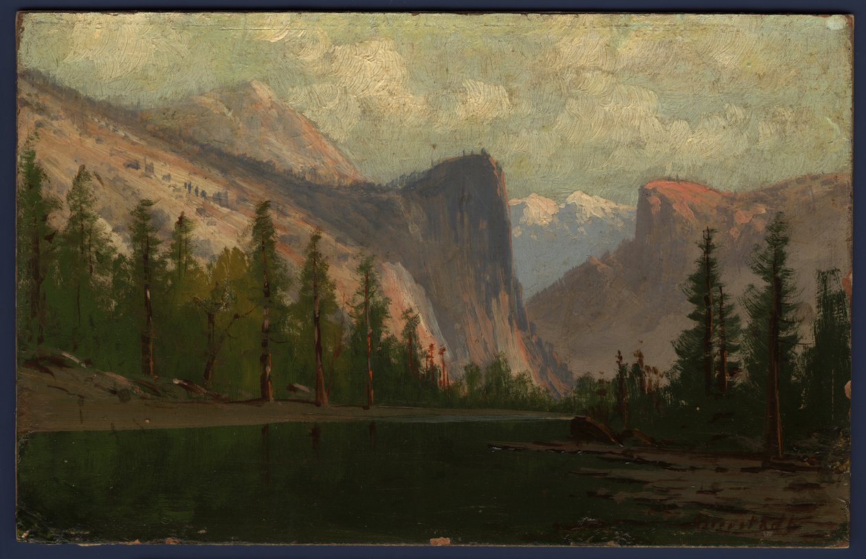 Yosemite (olej na plátně položeném na palubě) od Albert Bierstadt