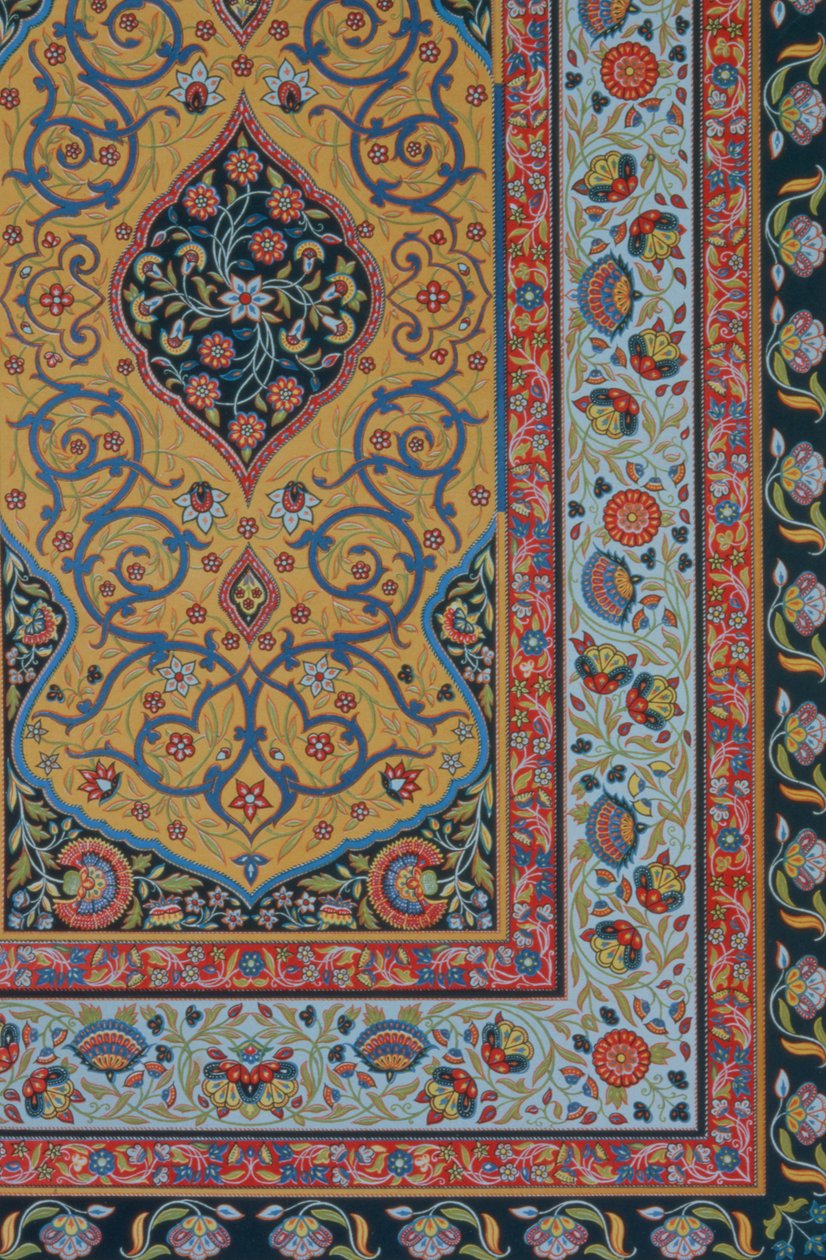 Perská dekorace, z `Polychromovaný ornament`, ryl F. Durin, pub. Lemercier und C., Paříž, 1869 od Albert Charles August Racinet