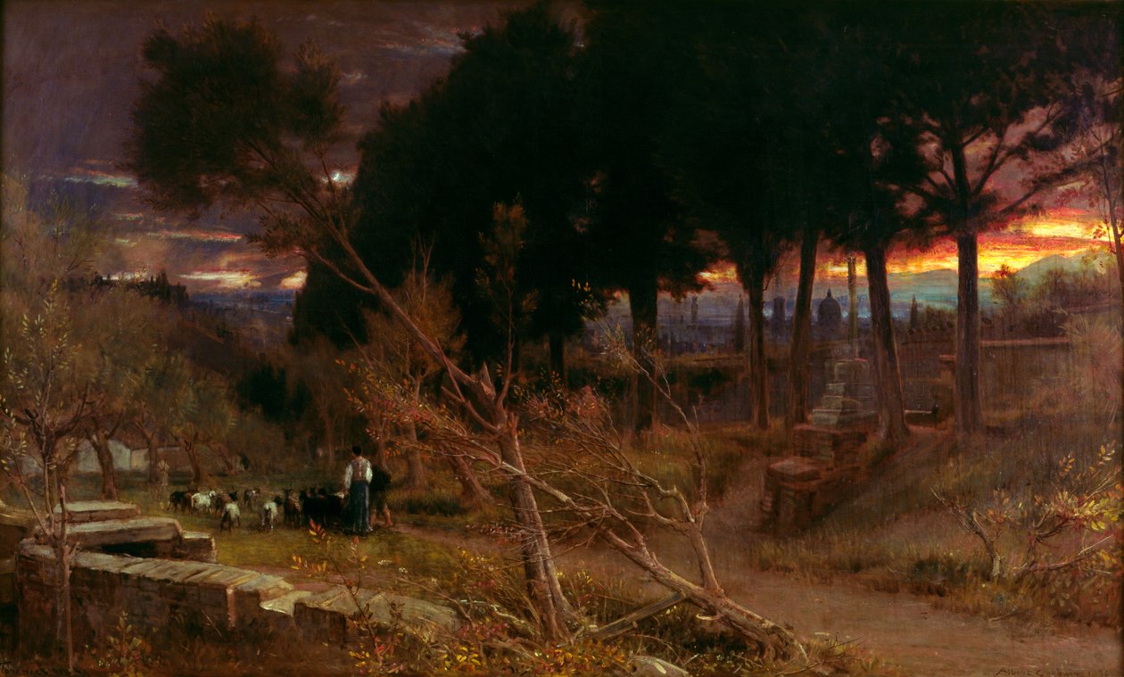 Florencie, večer, 1896 od Albert Goodwin