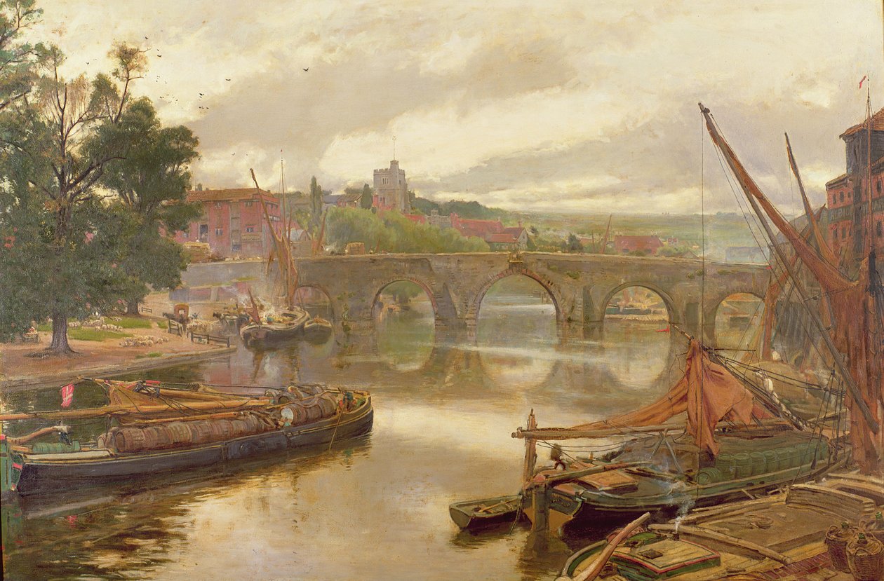 Starý Most, Maidstone, Pohled Při Pohledu Na Jih od Albert Goodwin
