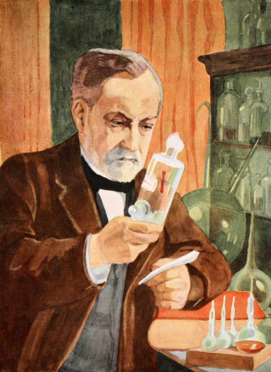 Pasteur ve své laboratoři, kopie Boris Mestchersky († 1957), ilustrace z 