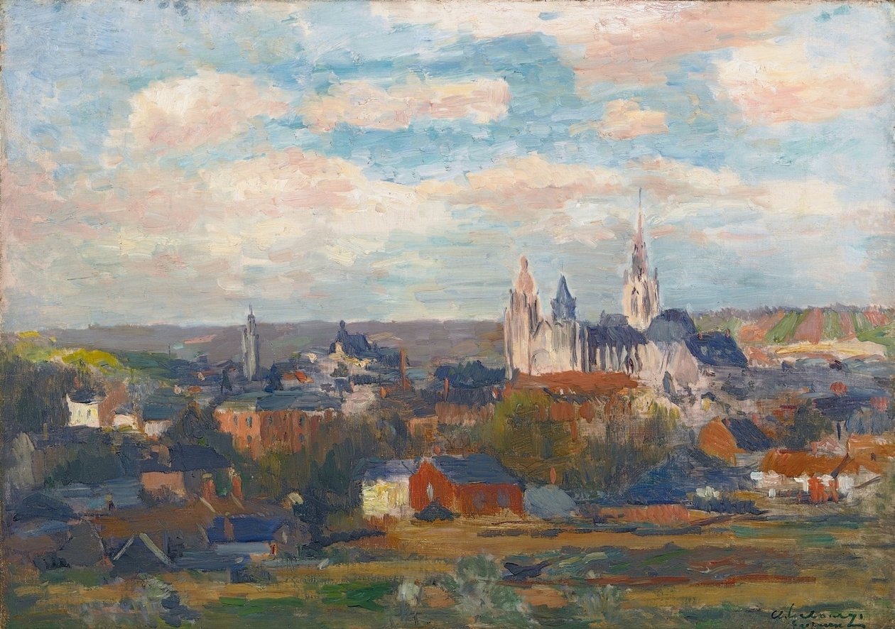 Evreux, katedrála Notre-Damen Deutsch: ZOBRAZTE DEVREUX S NAŠÍ DAMENSKOU KATEDRÁLOU od Albert Charles Lebourg