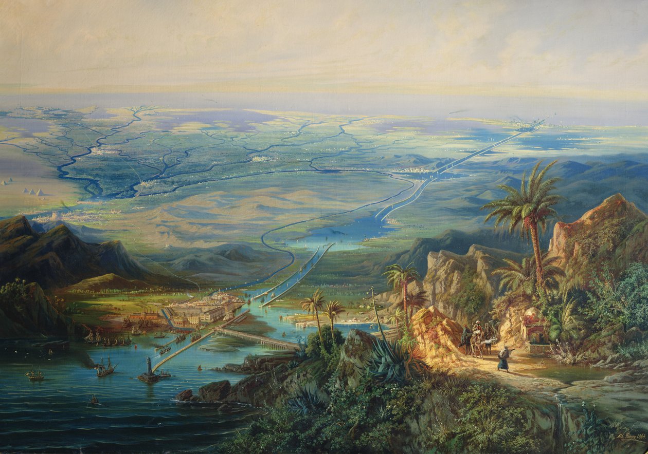 Suezský průplav, 1864 od Albert Rieger