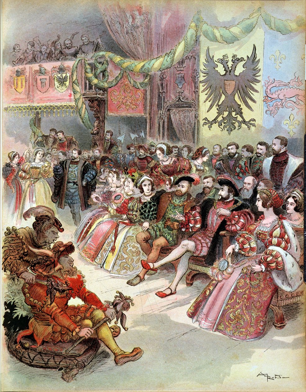 Ples na dvoře Františka I. (1494-1547) 1909 od Albert Robida