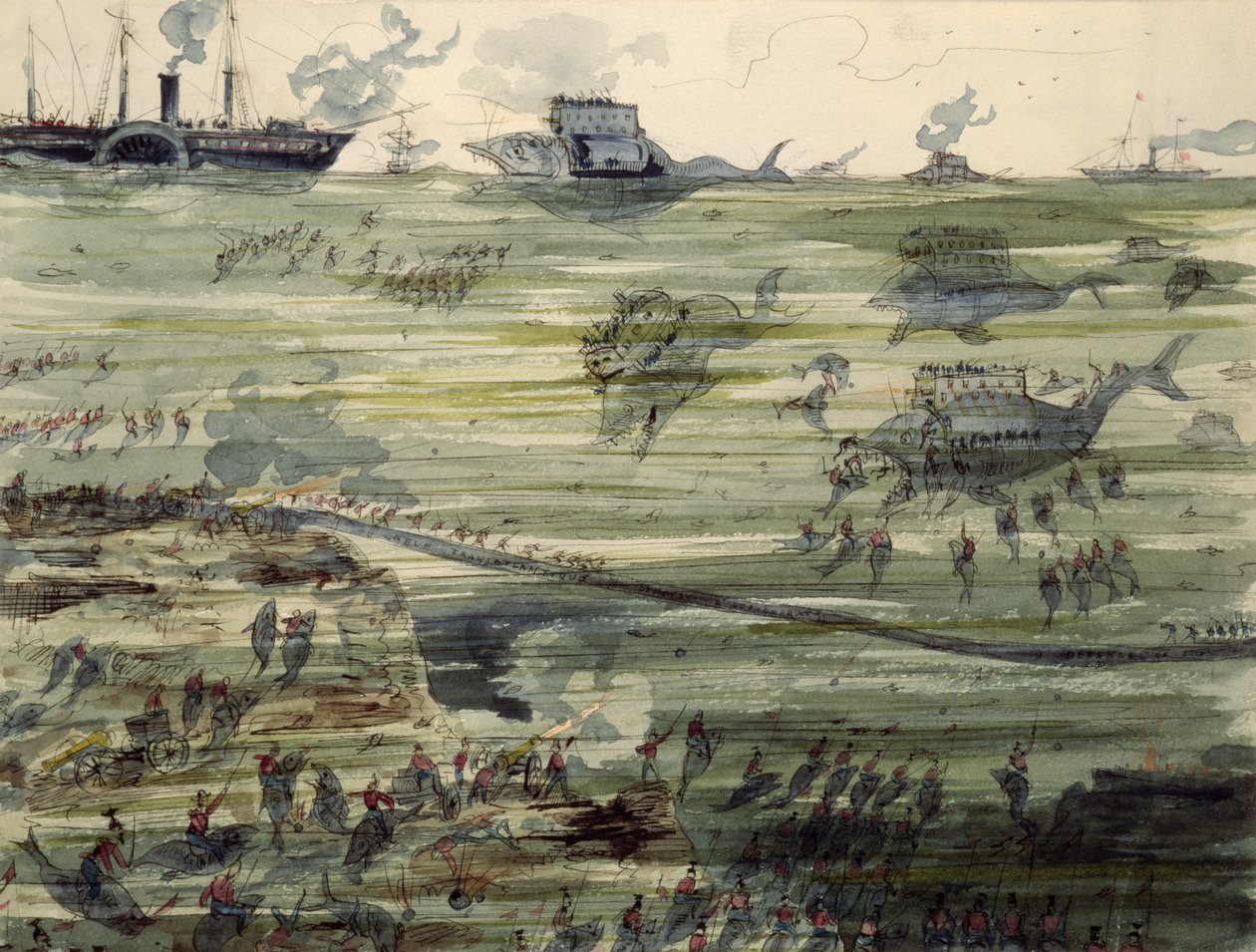 Velká ponorková bitva, konec 19. století od Albert Robida