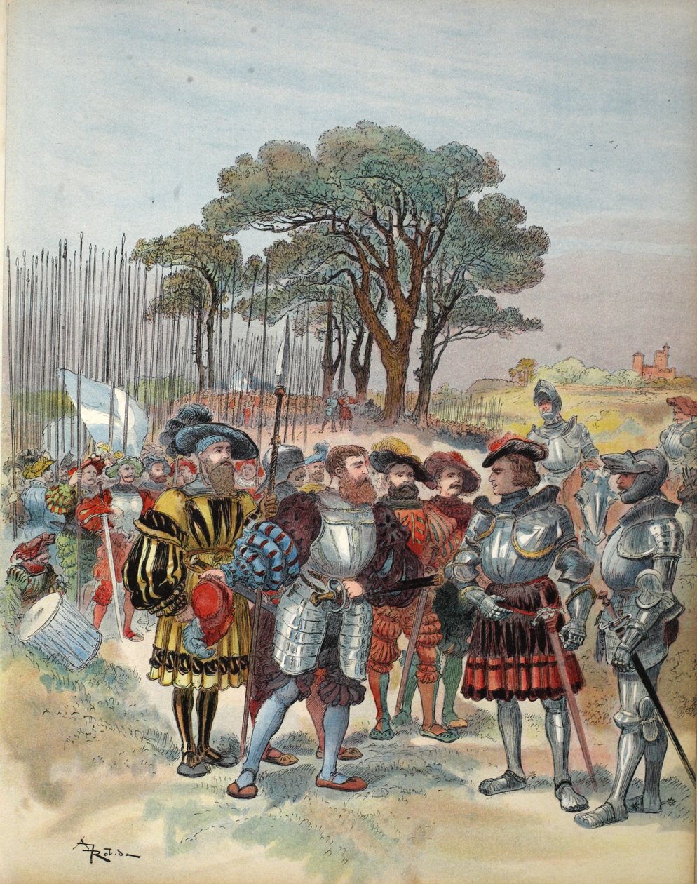 Švýcaři požadují svůj plat v Bicocca, ilustrace z 