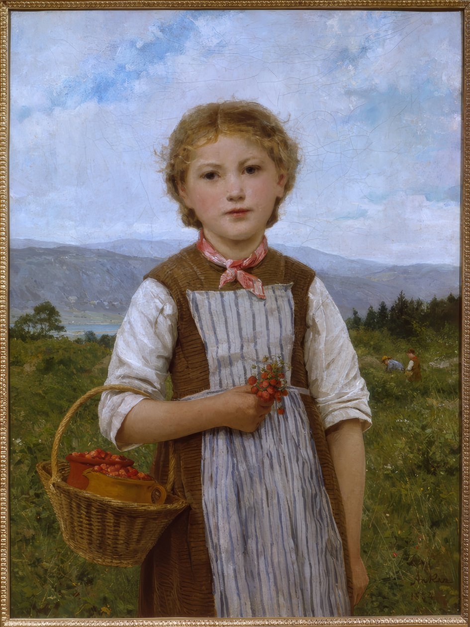 Dívka s jahodami od Albert Anker