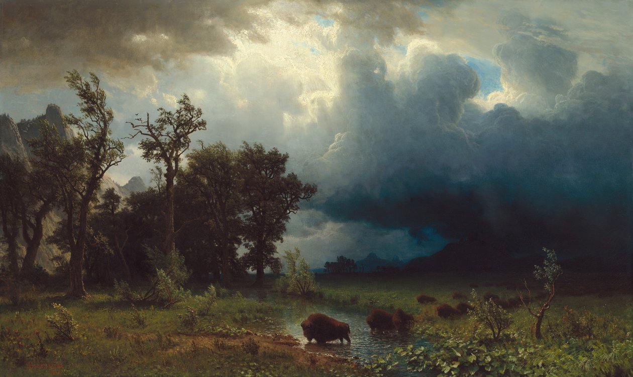 Buffalo Trail: The Imending Storm, 1869. od Albert Bierstadt