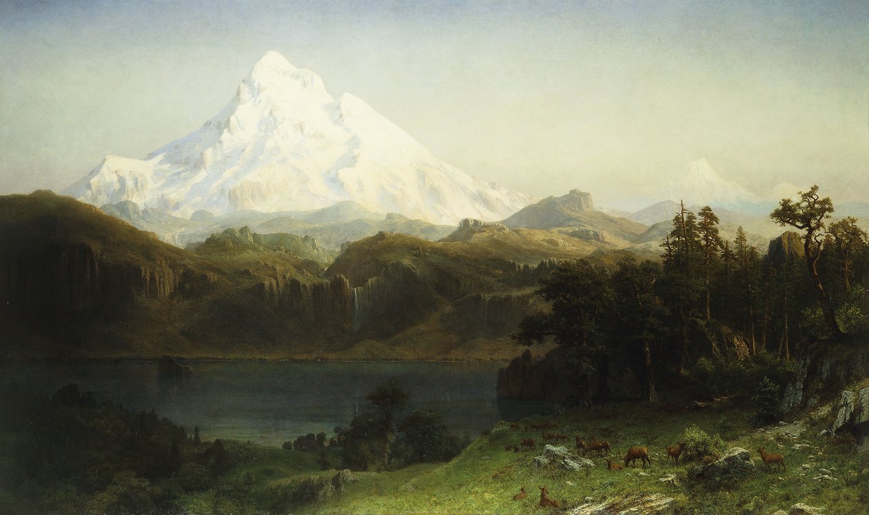 Mount Hood v Oregonu, od Albert Bierstadt