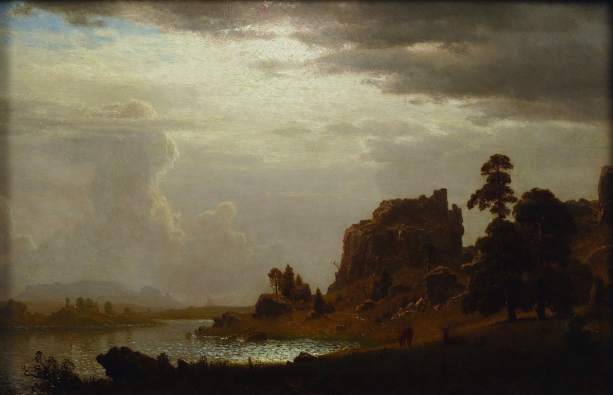 Na řece Sweetwater poblíž Ďáblovy brány od Albert Bierstadt
