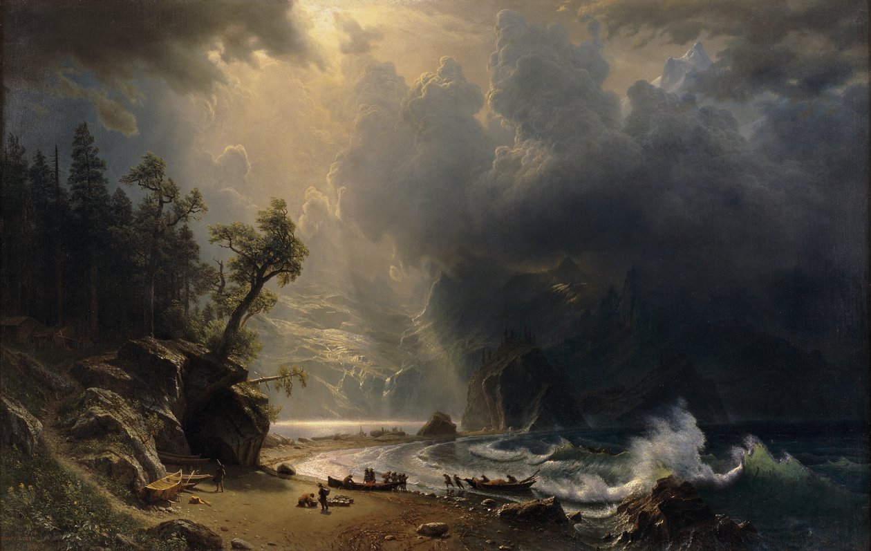 Puget Sound na pobřeží Tichého oceánu, 1870 od Albert Bierstadt