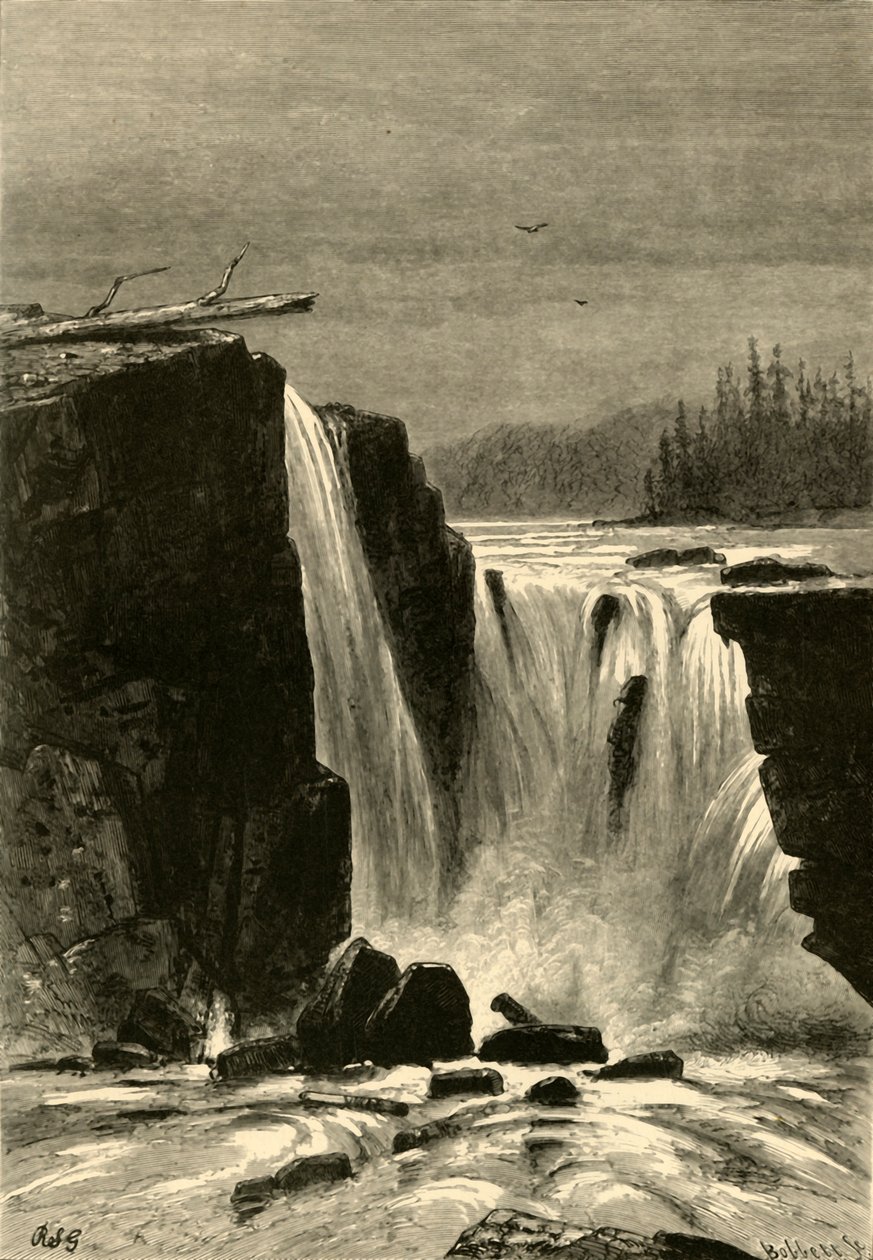 „Southern Side of Willamette Falls“, 1872. od Albert Bobbett
