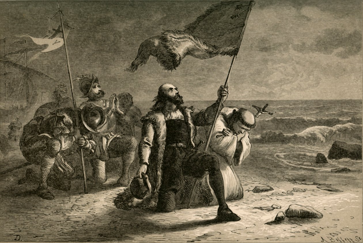 Přistání Kolumba, 1877. od Albert Bobbett