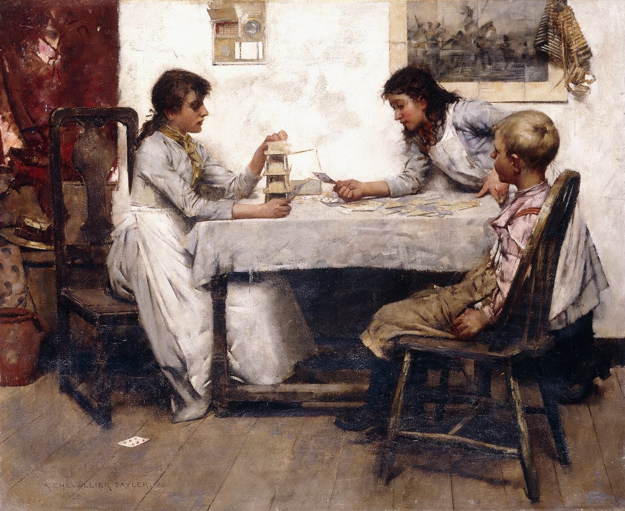Dům z karet, 1888 od Albert Chevallier Tayler
