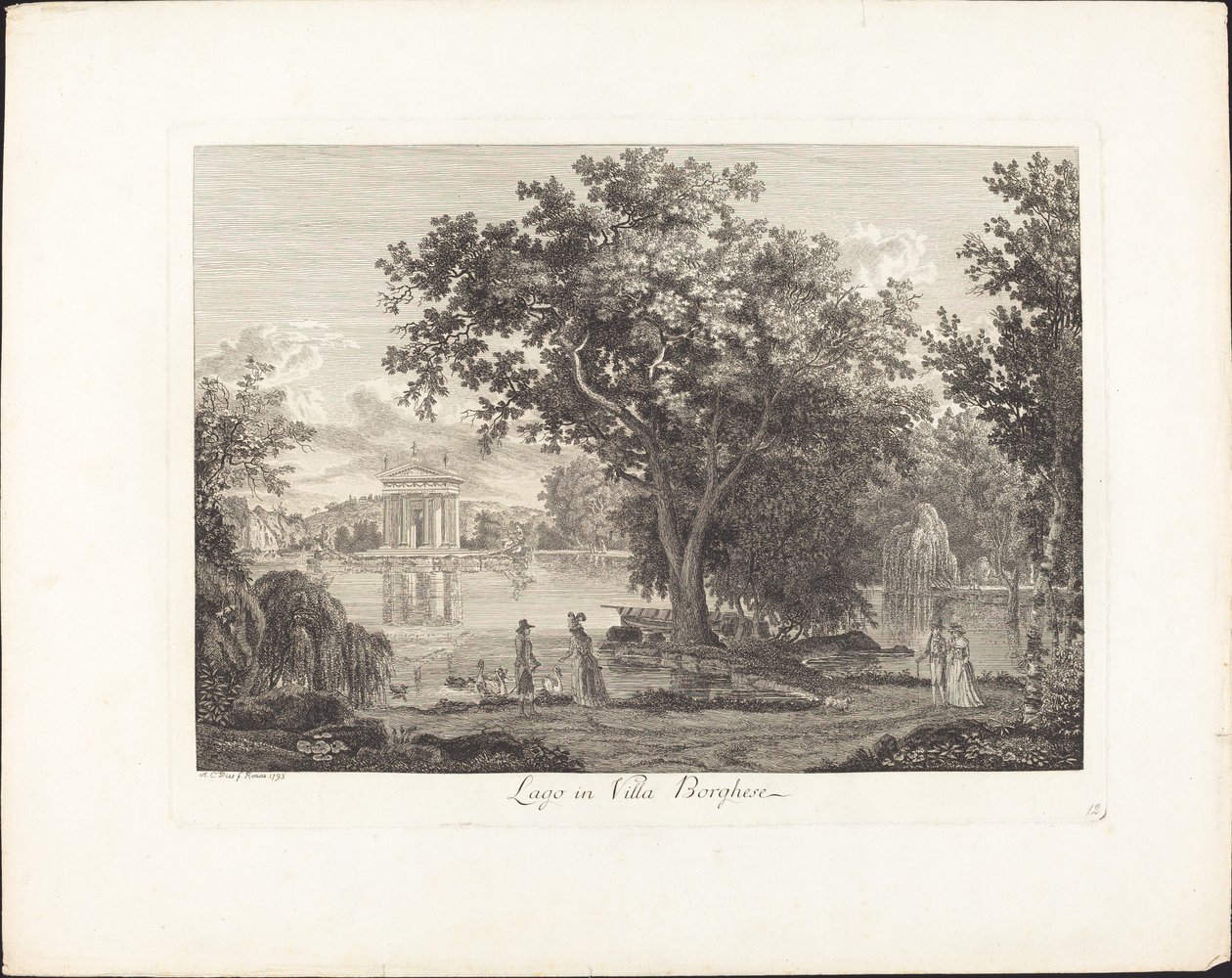Lago ve vile Borghese od Albert Christoph Dies