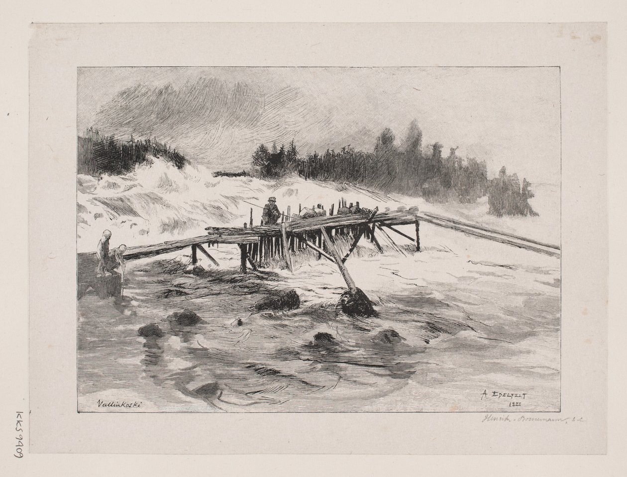 Vodopád. Lyže Vallinko od Albert Gustaf Aristides Edelfelt