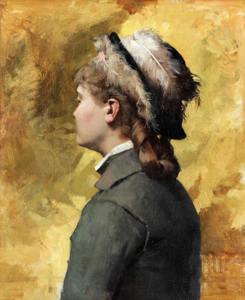Mladá žena v šedém od Albert Gustaf Aristides Edelfelt