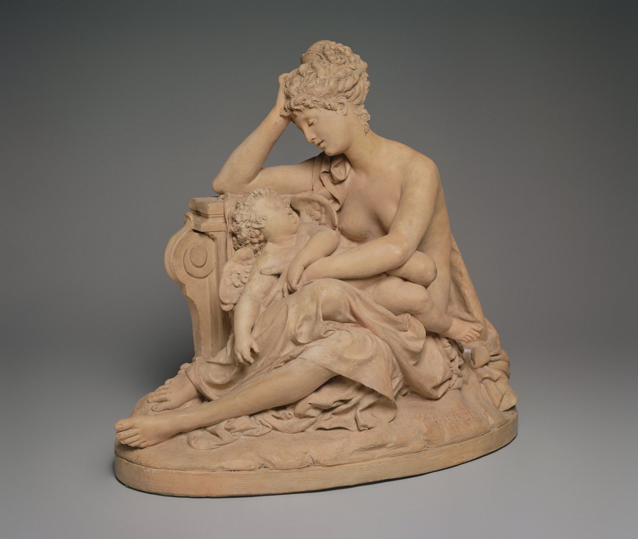 Venuše a láska, kolem roku 1864 (terakota) od Albert Ernest Carrier Belleuse