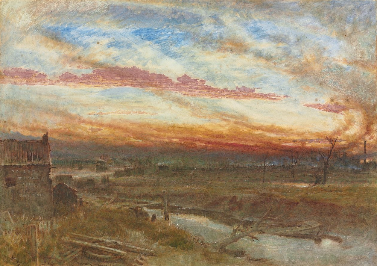 Západ slunce ve výrobních čtvrtích od Albert Goodwin