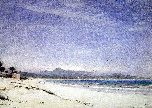 Zátoka Alcudia, Mallorca od Albert Goodwin