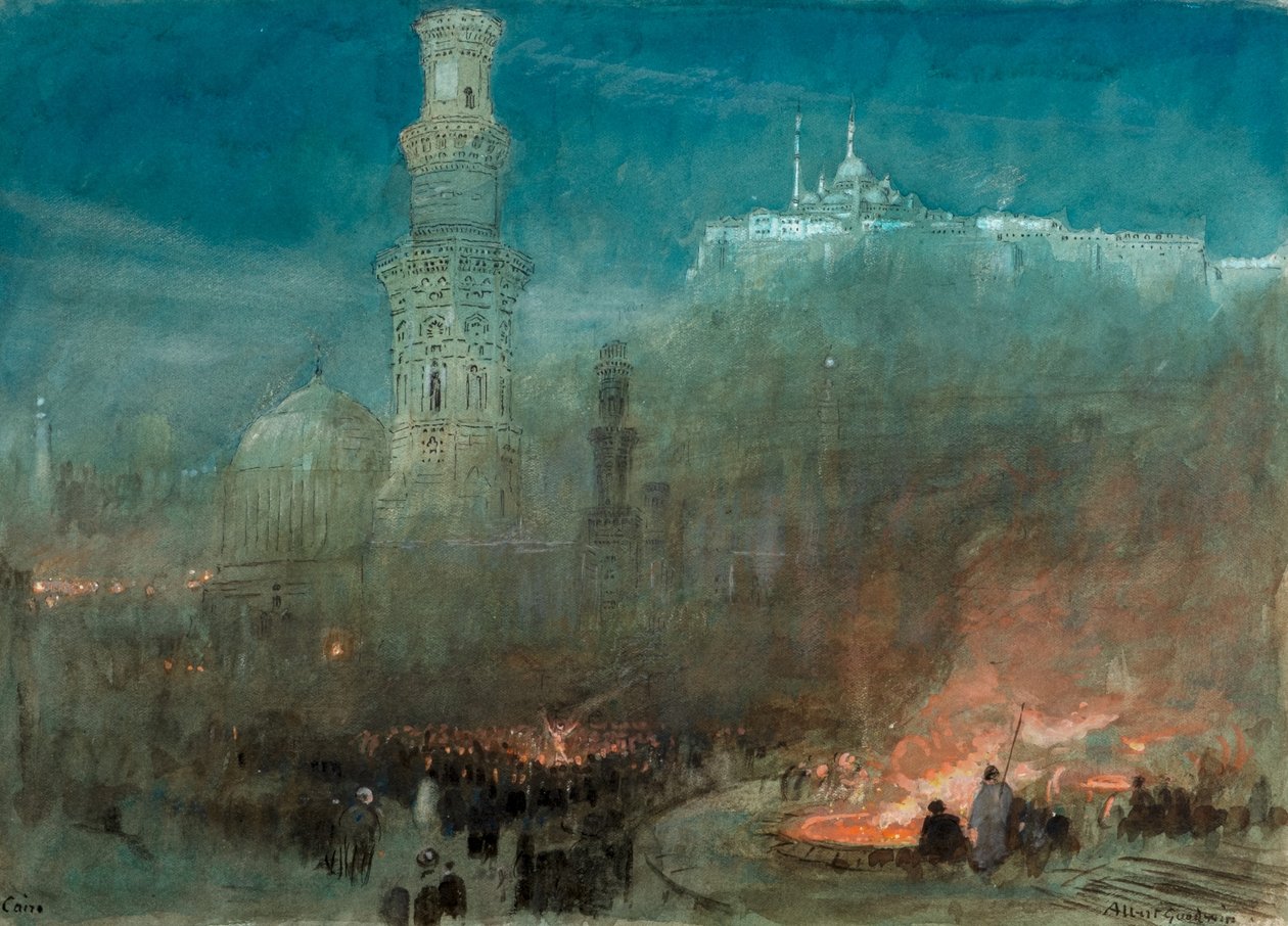 Káhira, noc (akvarel) od Albert Goodwin